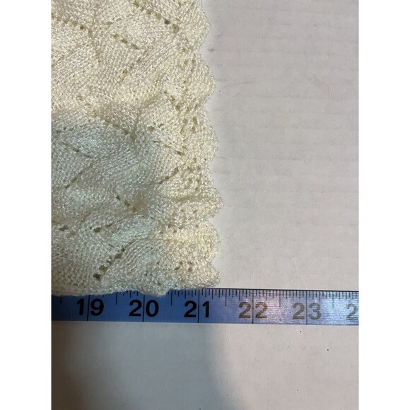 Vintage Billie Jo Women’s Sweater Lacy Knit Lightweight Ivory Medium - Picture 9 of 11